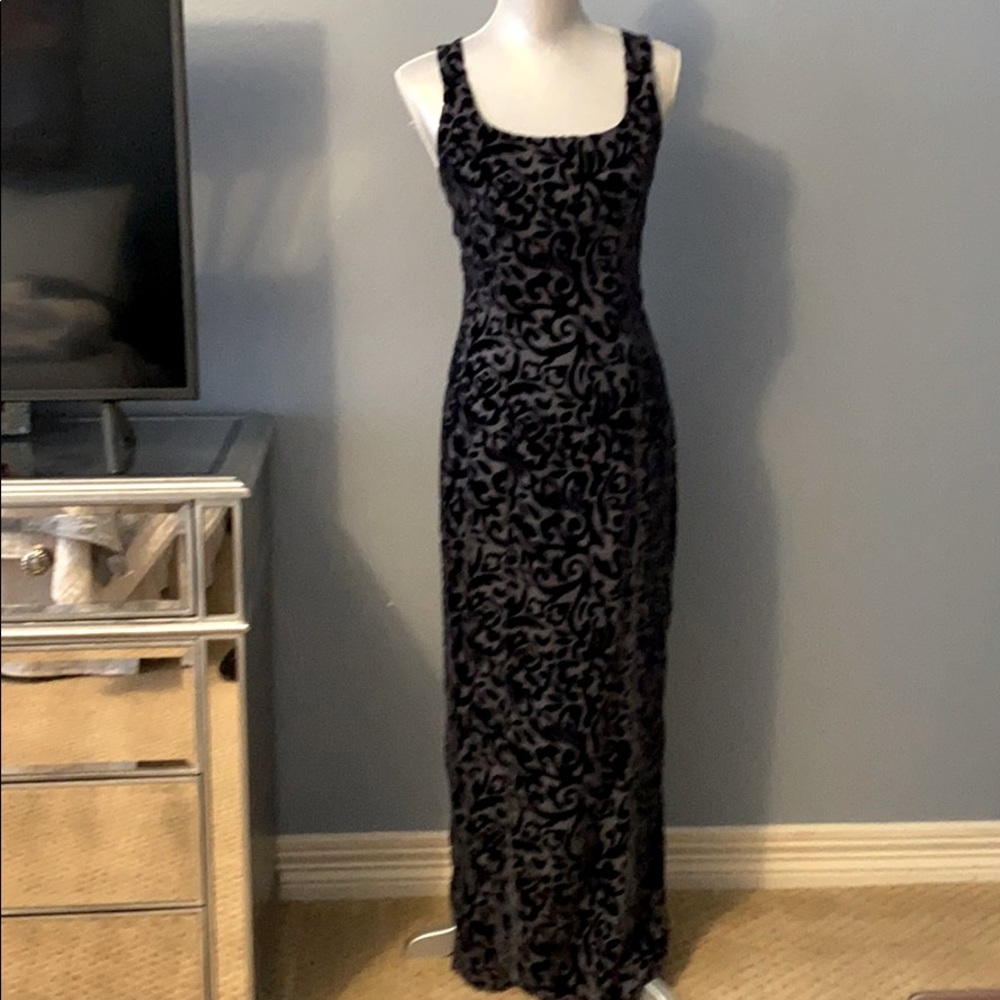 Burnout Velvet Full Length Formal Dress